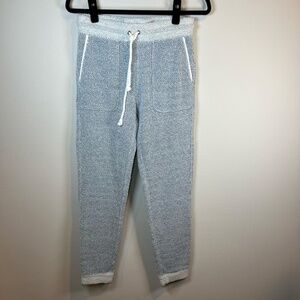 Faherty Whitewater Jogger Pants Blue White Pull On Pockets Textured Womens Small